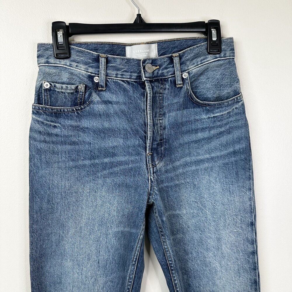 Everlane The 90s Cheeky Ankle Blue Jeans 25 Denim Button Fly Organic Cotton - Picture 3 of 10